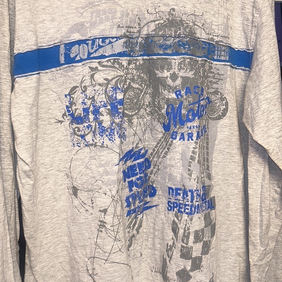 Men’s XXL MotoGear long sleeve tshirt blue and gray - Picture 4 of 7